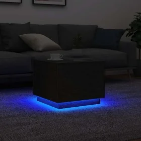 Mesa de centro con luces LED roble negro 50x50x40 cm de , Mesas de centro - Ref: Foro24-862259, Precio: 69,66 €, Descuento: %