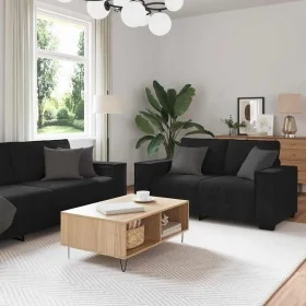 Juego de sofás con cojines 2 piezas terciopelo negro by , Sofas - Ref: Foro24-3324705, Price: 479,01 €, Discount: %