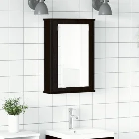 Armario con espejo para baño de madera roble negro 42x12x60 cm by , bathroom vanities - Ref: Foro24-862231, Price: 50,88 €, D...