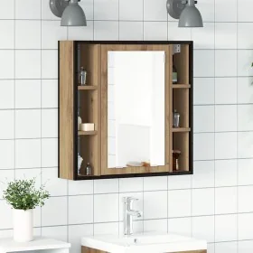 Mueble de baño con espejo de roble artesanal 60x16x60 cm de , Tocadores de baño - Ref: Foro24-862227, Precio: 61,08 €, Descue...