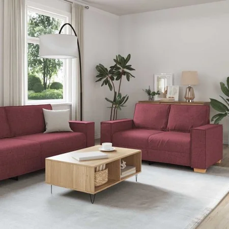 Juego de sofás con cojines 2 piezas tela rojo tinto by , Sofas - Ref: Foro24-3324694, Price: 467,07 €, Discount: %