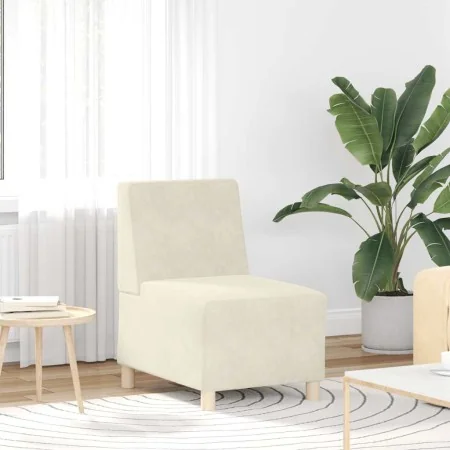 Sillón de terciopelo color crema 55 cm de , Sofás - Ref: Foro24-4108487, Precio: 119,67 €, Descuento: %