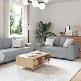 Conjunto de sofá de 3 piezas con cojines de tela gris claro de , Sofás - Ref: Foro24-3324649, Precio: 618,89 €, Descuento: %