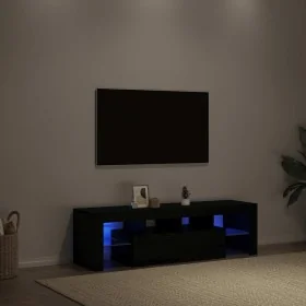 Mueble de TV con luces LED roble negro 140x36,5x40 cm by , TV Furniture - Ref: Foro24-862030, Price: 104,87 €, Discount: %
