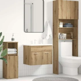 Mueble de lavabo de baño madera roble artisan 60x38,5x46 cm de , Muebles de baño - Ref: Foro24-862024, Precio: 50,31 €, Descu...