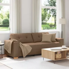 Sofá de 3 plazas Marrón 180 cm Tela de , Sofás - Ref: Foro24-4105092, Precio: 261,44 €, Descuento: %