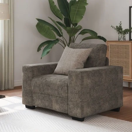 Sillón Gris Oscuro de 59 cm en Piel Sintética de , Sofás - Ref: Foro24-4105109, Precio: 168,21 €, Descuento: %