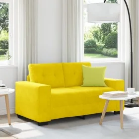 Sofá Loveseat Amarillo 120 cm de Terciopelo de , Sofás - Ref: Foro24-4105116, Precio: 210,76 €, Descuento: %