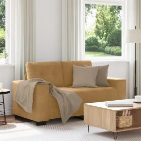 Sofá Loveseat Marrón de Terciopelo de 120 cm de de , Sofás - Ref: Foro24-4105117, Precio: 210,76 €, Descuento: %