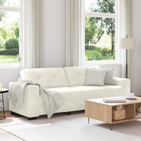 Sofá de 3 plazas en crema de 180 cm de terciopelo von , Sofas - Ref: Foro24-4105142, Preis: 260,16 €, Rabatt: %