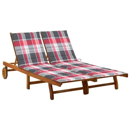 Tumbona de jardín 2 personas y cojines madera maciza de acacia by , Loungers - Ref: Foro24-3061387, Price: 416,39 €, Discount: %