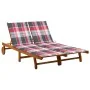 Tumbona de jardín 2 personas y cojines madera maciza de acacia by , Loungers - Ref: Foro24-3061387, Price: 416,39 €, Discount: %