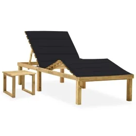 Tumbona de jardín con mesa y cojín de madera de pino impregnada von , Liegen - Ref: Foro24-3065871, Preis: 140,94 €, Rabatt: %