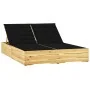 Tumbona doble y cojines negros madera pino impregnada de , Tumbonas - Ref: Foro24-3065976, Precio: 332,85 €, Descuento: %