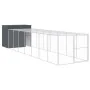 Caseta perros con corral acero galvanizado gris 214x865x181 cm de , Casetas para perros - Ref: Foro24-3189134, Precio: 843,10...