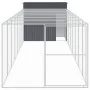Caseta perros con corral acero galvanizado gris 214x865x181 cm de , Casetas para perros - Ref: Foro24-3189134, Precio: 843,10...