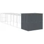 Caseta perros con corral acero galvanizado gris 214x865x181 cm de , Casetas para perros - Ref: Foro24-3189134, Precio: 843,10...