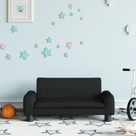 Sofá para niños de tela negro 70x45x30 cm de , Mobiliario para bebés y niños pequeños - Ref: Foro24-3196273, Precio: 77,82 €,...