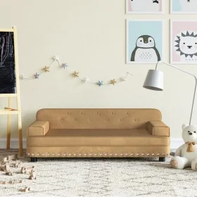 Sofá para niños de terciopelo marrón 90x53x30 cm de , Mobiliario para bebés y niños pequeños - Ref: Foro24-3196284, Precio: 8...