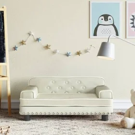 Sofá para niños de terciopelo crema 70x45x30 cm de , Mobiliario para bebés y niños pequeños - Ref: Foro24-3196299, Precio: 87...