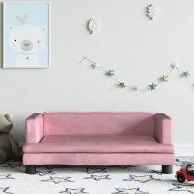 Sofá para niños de terciopelo rosa 80x45x30 cm de , Mobiliario para bebés y niños pequeños - Ref: Foro24-3196308, Precio: 68,...