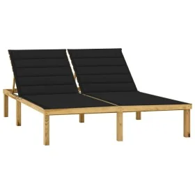 Tumbona doble y cojines negros madera pino impregnada von , Liegen - Ref: Foro24-3065886, Preis: 217,97 €, Rabatt: %