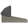 Tumbona con toldo plegable ratán sintético gris 200x114x128 cm de , Camas para exteriores - Ref: Foro24-362274, Precio: 390,1...
