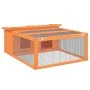 Conejera de madera maciza de pino marrón 117,5x97x47,5 cm de , Jaulas y habitáculos para animales pequeños - Ref: Foro24-1722...