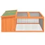 Conejera de madera maciza de pino marrón 117,5x97x47,5 cm de , Jaulas y habitáculos para animales pequeños - Ref: Foro24-1722...