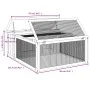 Conejera de madera maciza de pino marrón 117,5x97x47,5 cm de , Jaulas y habitáculos para animales pequeños - Ref: Foro24-1722...