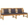 Sofá cama con cojín madera maciza acacia gris 200x60x75 cm de , Camas para exteriores - Ref: Foro24-312145, Precio: 367,94 €,...