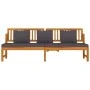 Sofá cama con cojín madera maciza acacia gris 200x60x75 cm de , Camas para exteriores - Ref: Foro24-312145, Precio: 367,94 €,...