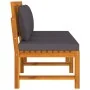 Sofá cama con cojín madera maciza acacia gris 200x60x75 cm de , Camas para exteriores - Ref: Foro24-312145, Precio: 367,94 €,...