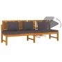 Sofá cama con cojín madera maciza acacia gris 200x60x75 cm de , Camas para exteriores - Ref: Foro24-312145, Precio: 367,94 €,...