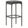 Taburetes de cocina con cojines 3 uds ratán sintético gris de , Taburetes de cocina - Ref: Foro24-313444, Precio: 147,97 €, D...