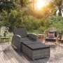 Tumbona de jardín con cojín de ratán sintético gris oscuro by , Loungers - Ref: Foro24-317178, Price: 204,43 €, Discount: %