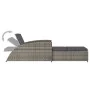 Tumbona de jardín con cojín de ratán sintético gris oscuro by , Loungers - Ref: Foro24-317178, Price: 204,43 €, Discount: %