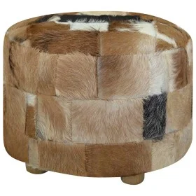 Puf de piel genuina redondo 50x50x45 cm by , Ottomans - Ref: Foro24-244548, Price: 179,81 €, Discount: %