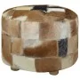 Puf de piel genuina redondo 50x50x45 cm de , Otomanas - Ref: Foro24-244548, Precio: 179,81 €, Descuento: %