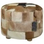 Puf de piel genuina redondo 50x50x45 cm de , Otomanas - Ref: Foro24-244548, Precio: 179,81 €, Descuento: %