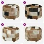 Puf de piel genuina redondo 50x50x45 cm de , Otomanas - Ref: Foro24-244548, Precio: 179,81 €, Descuento: %