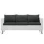 Sofá de 3 plazas de cuero sintético blanco y gris oscuro de , Sofás - Ref: Foro24-247175, Precio: 377,52 €, Descuento: %