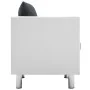 Sofá de 3 plazas de cuero sintético blanco y gris oscuro de , Sofás - Ref: Foro24-247175, Precio: 377,52 €, Descuento: %