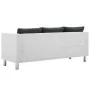 Sofá de 3 plazas de cuero sintético blanco y gris oscuro de , Sofás - Ref: Foro24-247175, Precio: 377,52 €, Descuento: %