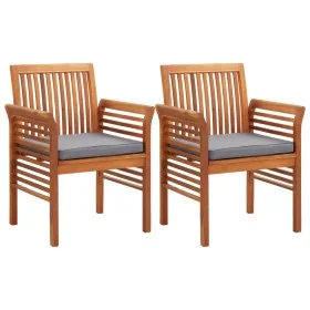 Sillas de comedor jardín 2 uds con cojines madera maciza acacia de , Sillas de jardín - Ref: Foro24-45970, Precio: 214,96 €, ...