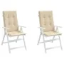 Cojín silla de jardín respaldo alto 2 uds tela beige 120x50x3cm de , Cojines para sillas y sofás - Ref: Foro24-47542, Precio:...