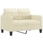 Sofá de 2 plazas con cojines cuero sintético color crema 120 cm de , Sofás - Ref: Foro24-3200799, Precio: 216,48 €, Descuento: %