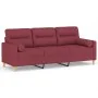 Sofá de 3 plazas con cojines tela rojo tinto 180 cm de , Sofás - Ref: Foro24-3200835, Precio: 274,15 €, Descuento: %