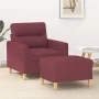 Sillón con taburete tela rojo tinto 60 cm de , Sofás - Ref: Foro24-3201071, Precio: 180,98 €, Descuento: %