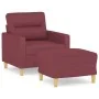Sillón con taburete tela rojo tinto 60 cm de , Sofás - Ref: Foro24-3201071, Precio: 180,98 €, Descuento: %